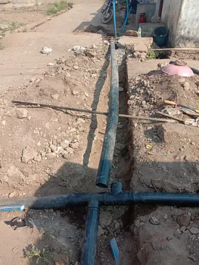 HDPE tee junction on a water line