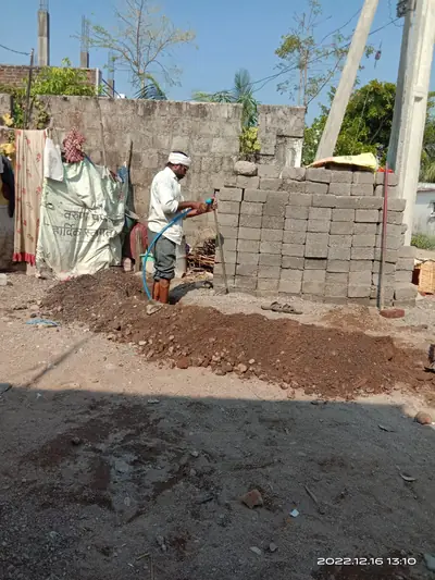 Tap line being tested at a half-built house